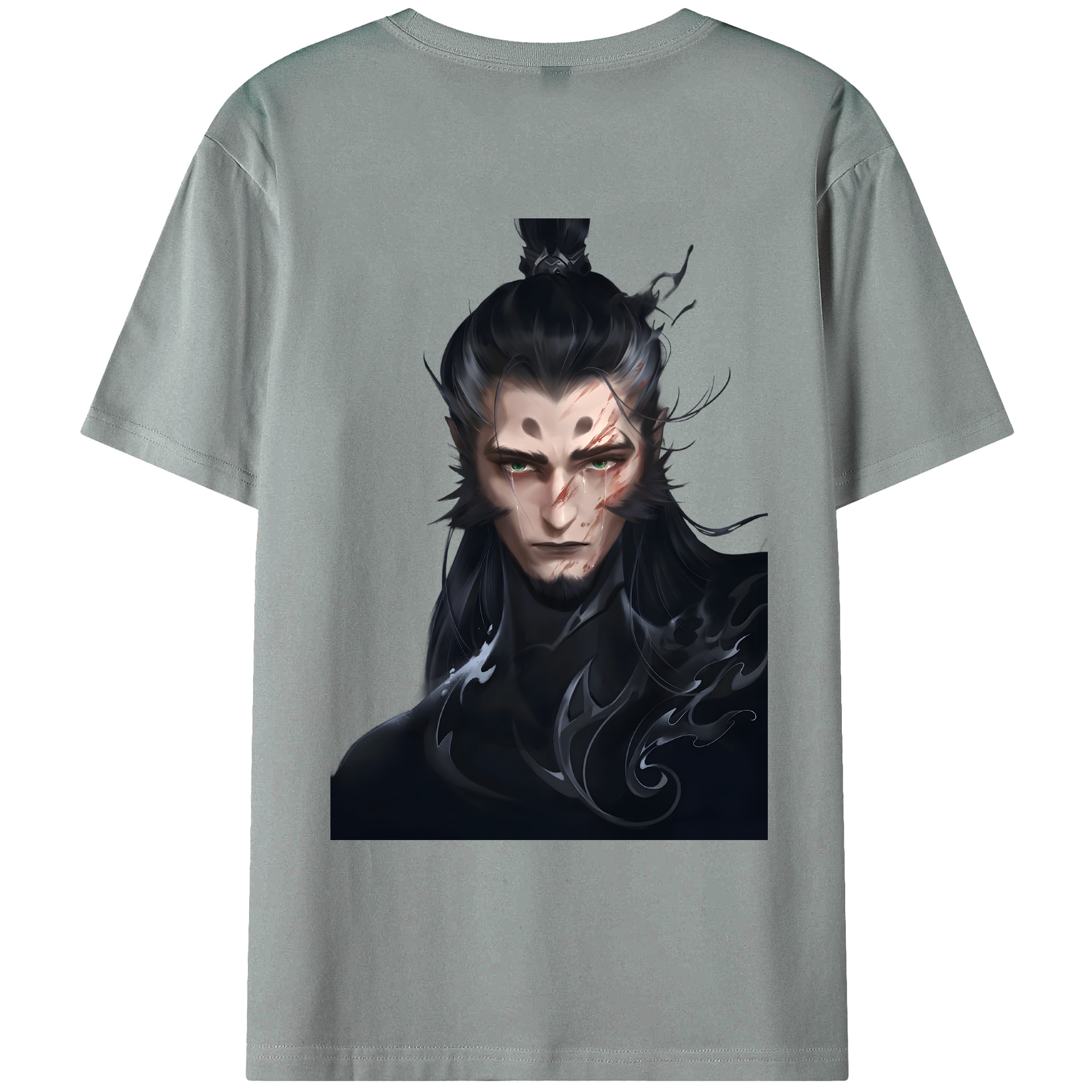（画像用） Ne Zha 2 ナタ 魔童の大暴れ 綿100％ メンズ半袖Tシャツ（バックプリント） 通気性